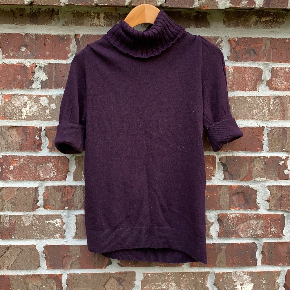 Purple turtleneck sweater